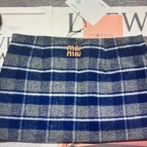 Miu Miu Blue Plaid Women's Skirt